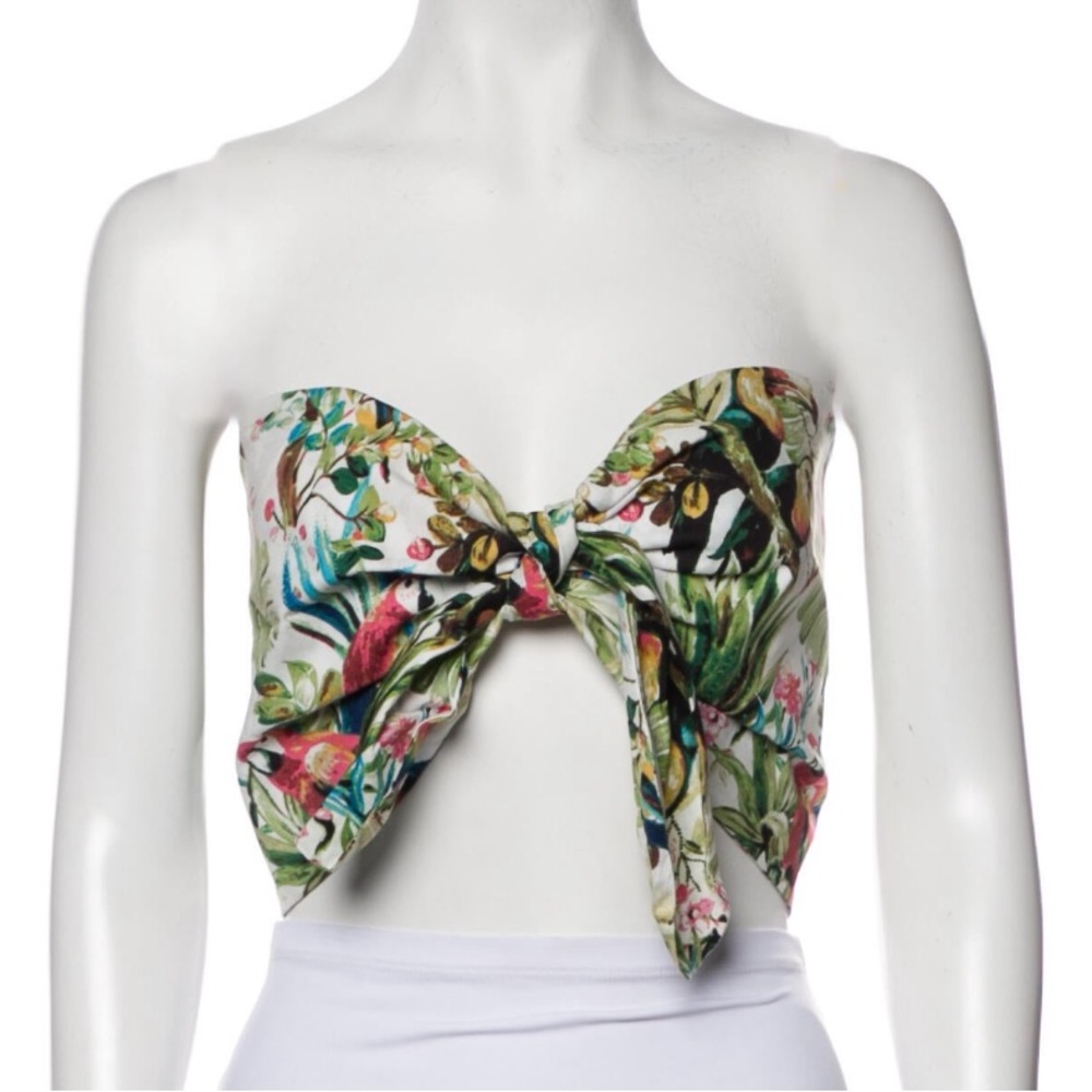 JUST BE QUEEN Lola Top - Tropical Print Bandeau 🦜